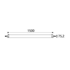 Tri-proof lichtbalk | 1500* Ø75,2mm | IP66 | 45W | 5000K
